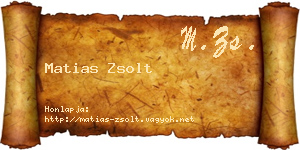 Matias Zsolt névjegykártya